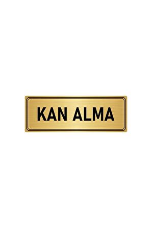 Metal Yönlendirme Levhası, Departman Kapı Isimliği Kan Alma 5x20 Cm Altın Renk