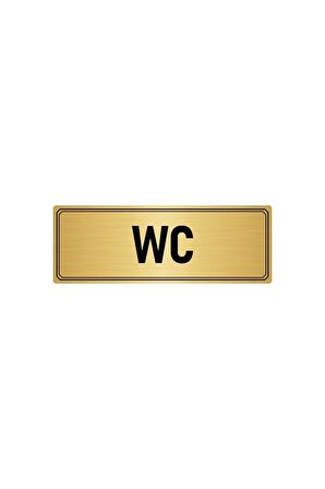 Metal Yönlendirme Levhası, Departman Kapı Isimliği Wc 5x20 Cm Altın Renk