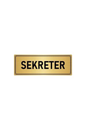 Metal Yönlendirme Levhası, Departman Kapı Isimliği Sekreter 5x20 Cm Altın Renk