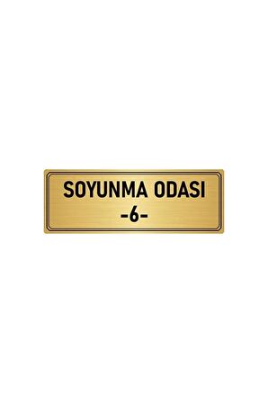 Metal Yönlendirme Levhası, Departman Kapı Isimliği Soyunma Odası 6 5x20 Cm Altın Renk