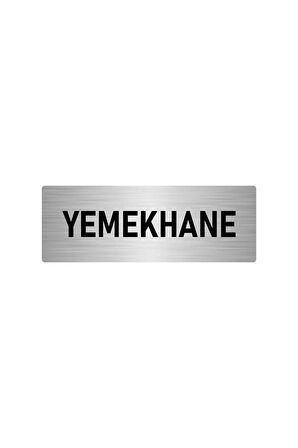 Metal Yönlendirme Levhası, Departman Kapı Isimliği Yemekhane 7x20 Cm Gümüş Renk