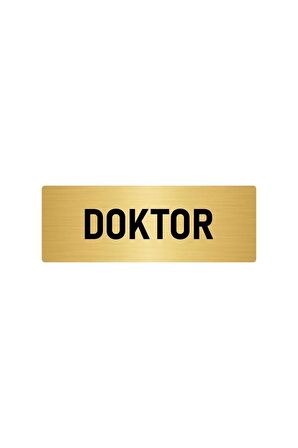 Metal Yönlendirme Levhası, Departman Kapı Isimliği Doktor 5x20 Cm Altın Renk