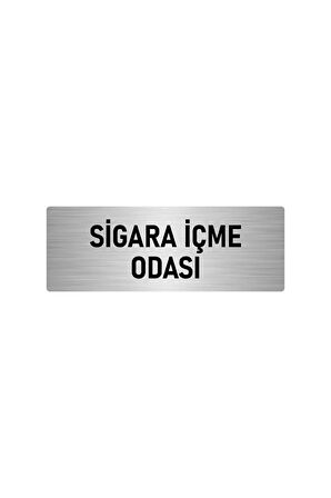 Metal Yönlendirme Levhası, Departman Kapı Isimliği Sigara Içme Odası 5x20 Cm Gümüş Renk