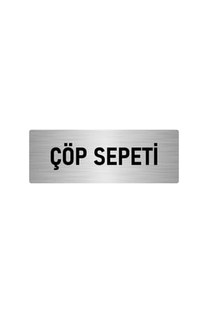 Metal Yönlendirme Levhası, Departman Kapı Isimliği Çöp Sepeti 7x20 Cm Gümüş Renk