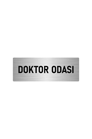 Metal Yönlendirme Levhası, Departman Kapı Isimliği Doktor Odası 5x20 Cm Gümüş Renk