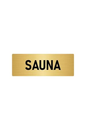 Metal Yönlendirme Levhası, Departman Kapı Isimliği Sauna 5x20 Cm Altın Renk