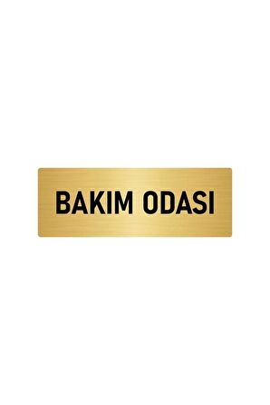 Metal Yönlendirme Levhası, Departman Kapı Isimliği Bakım Odası 5x20 Cm Altın Renk