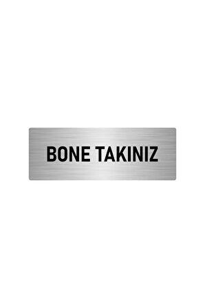 Metal Yönlendirme Levhası, Departman Kapı Isimliği Bone Takınız 5x20 Cm Gümüş Renk