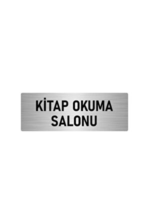 Metal Yönlendirme Levhası, Departman Kapı Isimliği Kitap Okuma Salonu 5x20 Cm Gümüş Renk