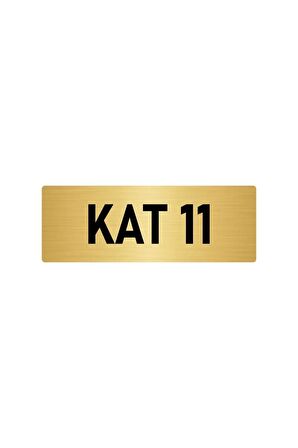 Metal Yönlendirme Levhası, Departman Kapı Isimliği Kat 11 5x20 Cm Altın Renk