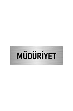 Metal Yönlendirme Levhası, Departman Kapı Isimliği Müdüriyet 7x20 Cm Gümüş Renk