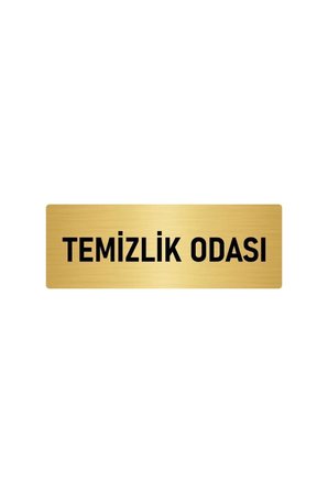 Metal Yönlendirme Levhası, Departman Kapı Isimliği Temizlik Odası 10x20 Cm Altın Renk