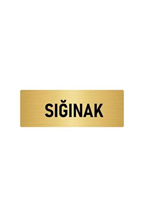 Metal Yönlendirme Levhası, Departman Kapı Isimliği Sığınak 5x20 Cm Altın Renk