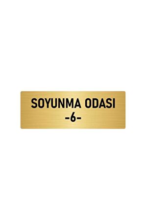 Metal Yönlendirme Levhası, Departman Kapı Isimliği Soyunma Odası 6 7x20 Cm Altın Renk