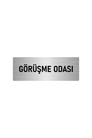 Metal Yönlendirme Levhası, Departman Kapı Isimliği Görüşme Odası 5x20 Cm Gümüş Renk