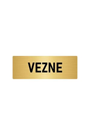 Metal Yönlendirme Levhası, Departman Kapı Isimliği Vezne 5x20 Cm Altın Renk