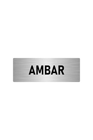 Metal Yönlendirme Levhası, Departman Kapı Isimliği Ambar 5x20 Cm Gümüş Renk