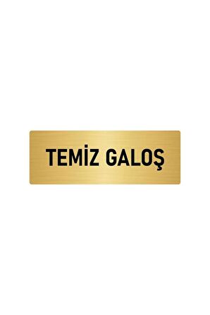 Metal Yönlendirme Levhası, Departman Kapı Isimliği Temiz Galoş 7x20 Cm Altın Renk