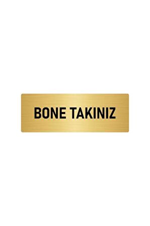 Metal Yönlendirme Levhası, Departman Kapı Isimliği Bone Takınız 7x20 Cm Altın Renk