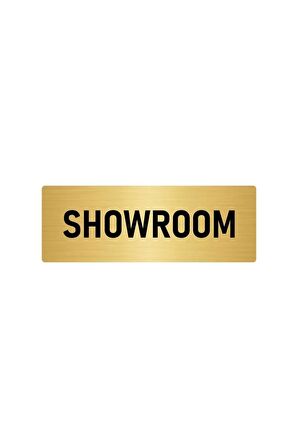 Metal Yönlendirme Levhası, Departman Kapı Isimliği Showroom 5x20 Cm Altın Renk