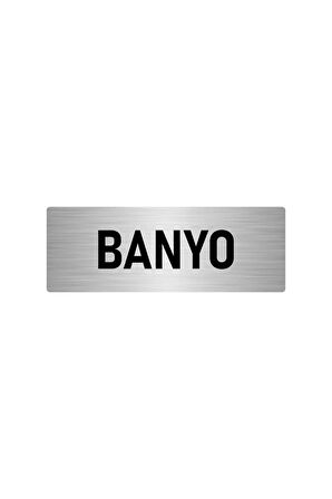 Metal Yönlendirme Levhası, Departman Kapı Isimliği Banyo 5x20 Cm Gümüş Renk