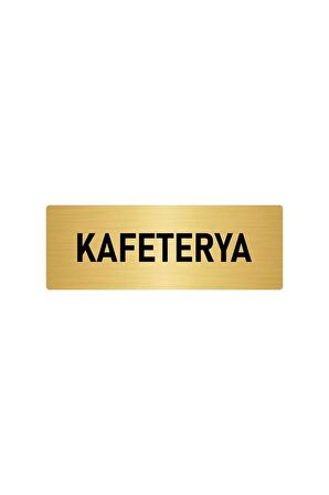 Metal Yönlendirme Levhası, Departman Kapı Isimliği Kafeterya 7x20 Cm Altın Renk