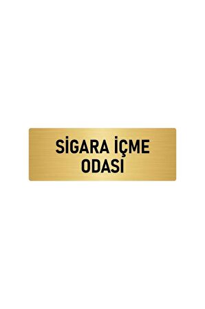Metal Yönlendirme Levhası, Departman Kapı Isimliği Sigara Içme Odası 5x20 Cm Altın Renk