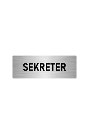 Metal Yönlendirme Levhası, Departman Kapı Isimliği Sekreter 5x20 Cm Gümüş Renk