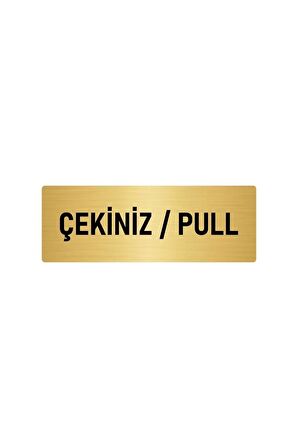 Metal Yönlendirme Levhası, Departman Kapı Isimliği Çekiniz/pull 5x20 Cm Altın Renk