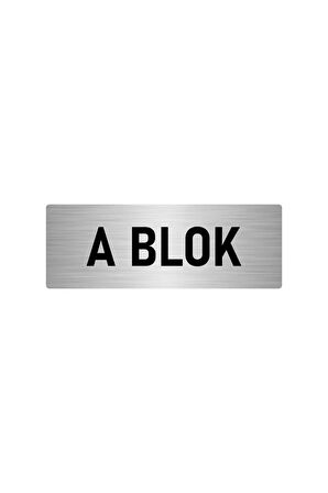 Metal Yönlendirme Levhası, Departman Kapı Isimliği A Blok 5x20 Cm Gümüş Renk
