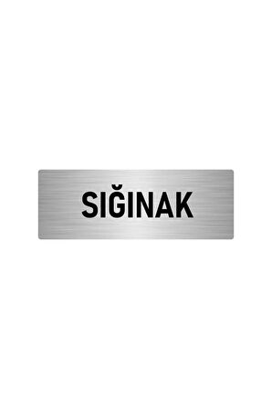 Metal Yönlendirme Levhası, Departman Kapı Isimliği Sığınak 5x20 Cm Gümüş Renk