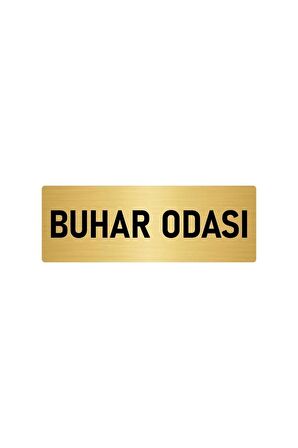 Metal Yönlendirme Levhası, Departman Kapı Isimliği Buhar Odası 7x20 Cm Altın Renk