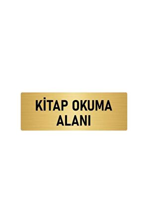 Metal Yönlendirme Levhası, Departman Kapı Isimliği Kitap Okuma Alanı 5x20 Cm Altın Renk