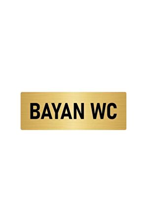 Metal Yönlendirme Levhası, Departman Kapı Isimliği Wc 5x20 Cm Altın Renk
