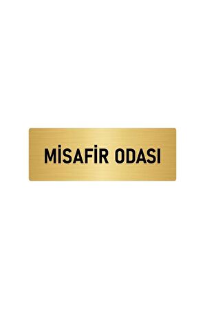 Metal Yönlendirme Levhası, Departman Kapı Isimliği Misafir Odası 7x20 Cm Altın Renk