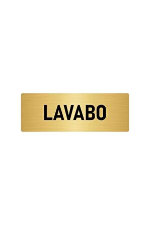 Metal Yönlendirme Levhası, Departman Kapı Isimliği Lavabo 7x20 Cm Altın Renk