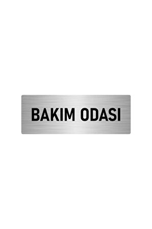 Metal Yönlendirme Levhası, Departman Kapı Isimliği Bakım Odası 5x20 Cm Gümüş Renk