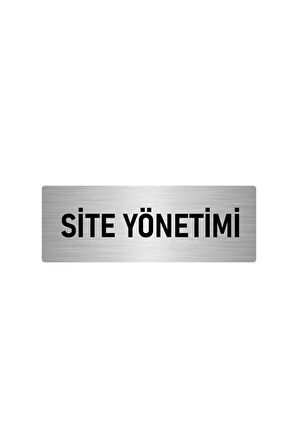 Metal Yönlendirme Levhası, Departman Kapı Isimliği Site Yönetimi 10x20 Cm Gümüş Renk