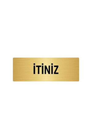 Metal Yönlendirme Levhası, Departman Kapı Isimliği Itiniz 5x20 Cm Altın Renk