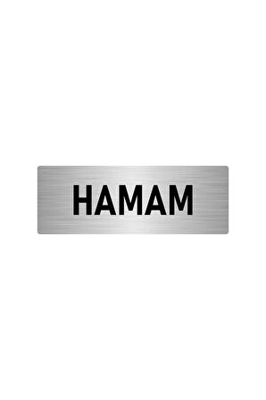 Metal Yönlendirme Levhası, Departman Kapı Isimliği Hamam 5x20 Cm Gümüş Renk
