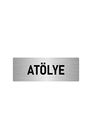 Metal Yönlendirme Levhası, Departman Kapı Isimliği Atölye 5x20 Cm Gümüş Renk