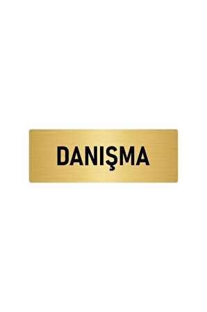 Metal Yönlendirme Levhası, Departman Kapı Isimliği Danışma 5x20 Cm Altın Renk