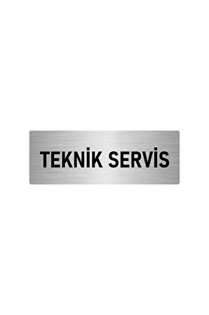 Metal Yönlendirme Levhası, Departman Kapı Isimliği Teknik Servis 5x20 Cm Gümüş Renk