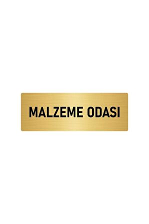 Metal Yönlendirme Levhası, Departman Kapı Isimliği Malzeme Odası 5x20 Cm Altın Renk