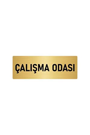 Metal Yönlendirme Levhası, Departman Kapı Isimliği Çalışma Odası 5x20 Cm Altın Renk