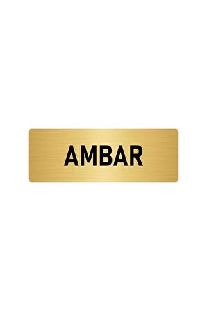 Metal Yönlendirme Levhası, Departman Kapı Isimliği Ambar 7x20 Cm Altın Renk