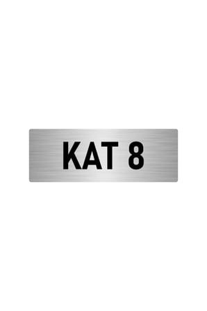 Metal Yönlendirme Levhası, Departman Kapı Isimliği Kat 8 10x20 Cm Gümüş Renk