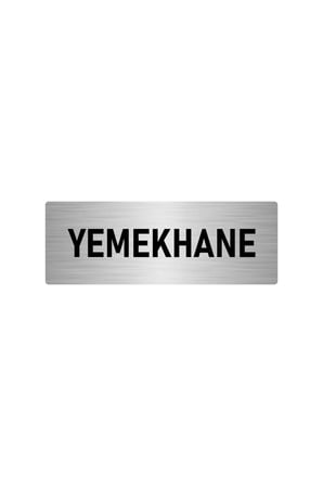 Metal Yönlendirme Levhası, Departman Kapı Isimliği Yemekhane 10x20 Cm Gümüş Renk