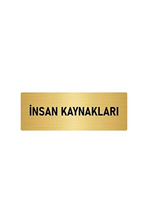 Metal Yönlendirme Levhası, Departman Kapı Isimliği Insan Kaynakalrı 5x20 Cm Altın Renk