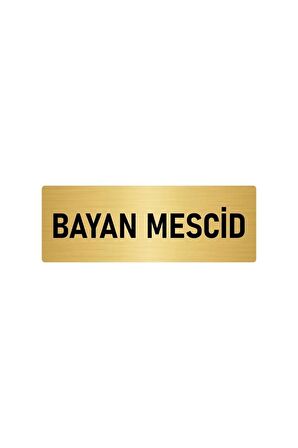 Metal Yönlendirme Levhası, Departman Kapı Isimliği Mescid 5x20 Cm Altın Renk